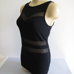 EXPRESS Black Tank Top with Mesh Banding